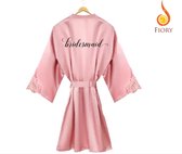 Fiory Kimono Bridesmaid| Badjas Bruidsmeisjes| Bridesmaid| Huwelijk| Vrijgezellenfeest| Roze | L/XL