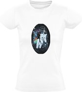 T-shirt femme chat licorne | chat | chat | animal domestique | espace | espace| voyage dans l'espace