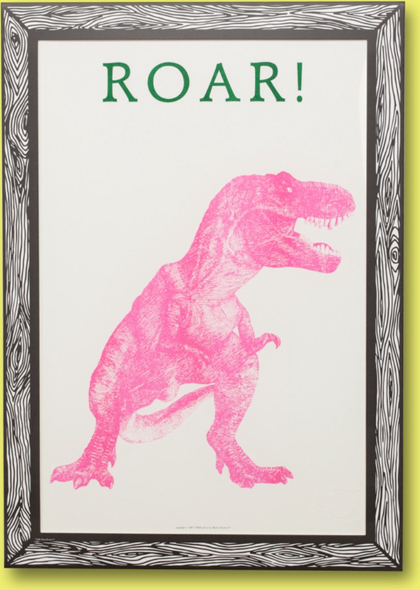 The A3 Print “ROAR PINK” by Marke Newton Riso print A3 in envelope printed with plastic window ready to hang on
