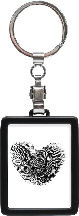 Deknudt Frames porte-clés noir, photo rectangulaire taille 3 x4 cm
