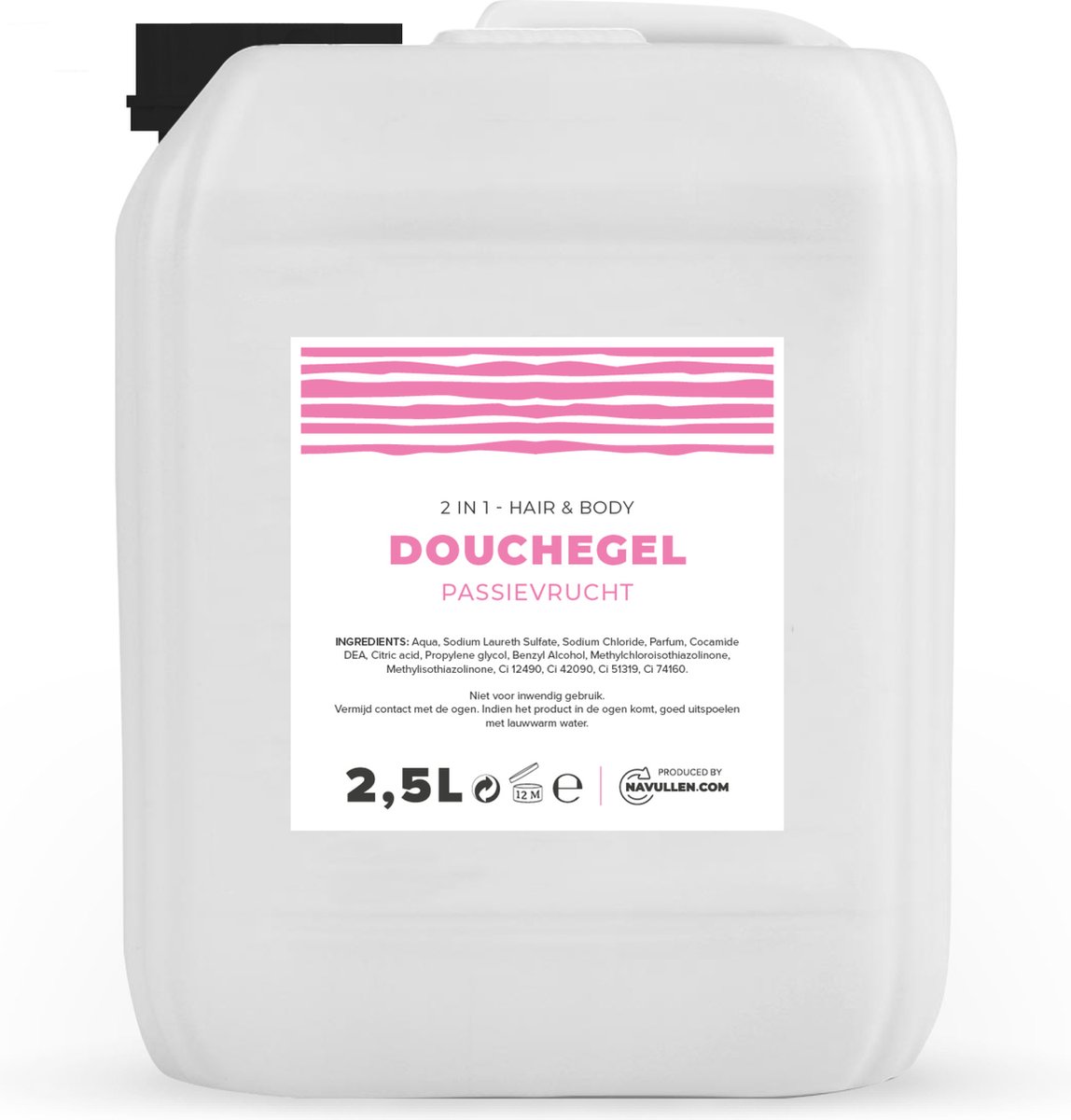 Douchegel - Passievrucht - 2,5 Liter - Jerrycan - Hair & Body - Navulling – Navullen