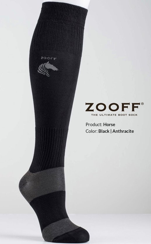 ZOOFF Socks Horse - Zwart/Antraciet