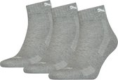 Puma 3-paar Quarter sokken - Badstof zool - 38 - Grijs