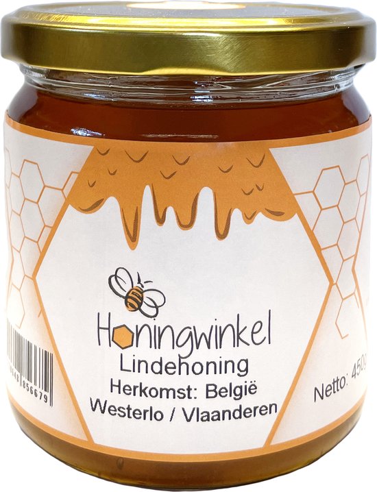 Lindehoning - Honingwinkel - 450g gram - Goudkleurige Vloeibare Honing ...