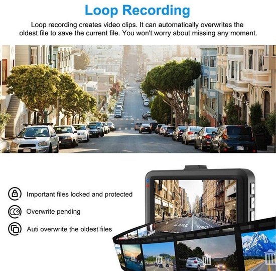 Dash Cam 1080P Full HD Caméra de Tableau de Bord dans la Caméra de