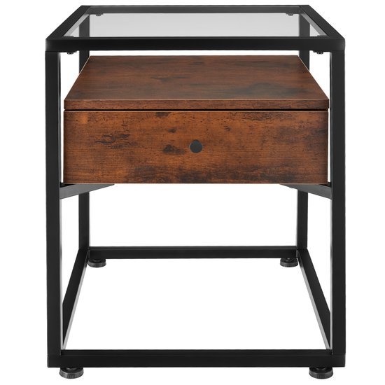 tectake Nachtkastje Preston 43x45x54,5cm - Industrieel hout donker, rustiek - 404680