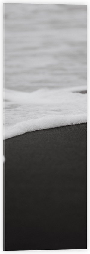 WallClassics - Acrylglas - Schuim van Golf (zwart/wit) - 20x60 cm Foto op Acrylglas (Wanddecoratie op Acrylaat)