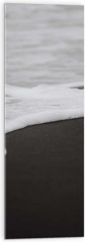 WallClassics - Acrylglas - Schuim van Golf (zwart/wit) - 30x90 cm Foto op Acrylglas (Met Ophangsysteem)
