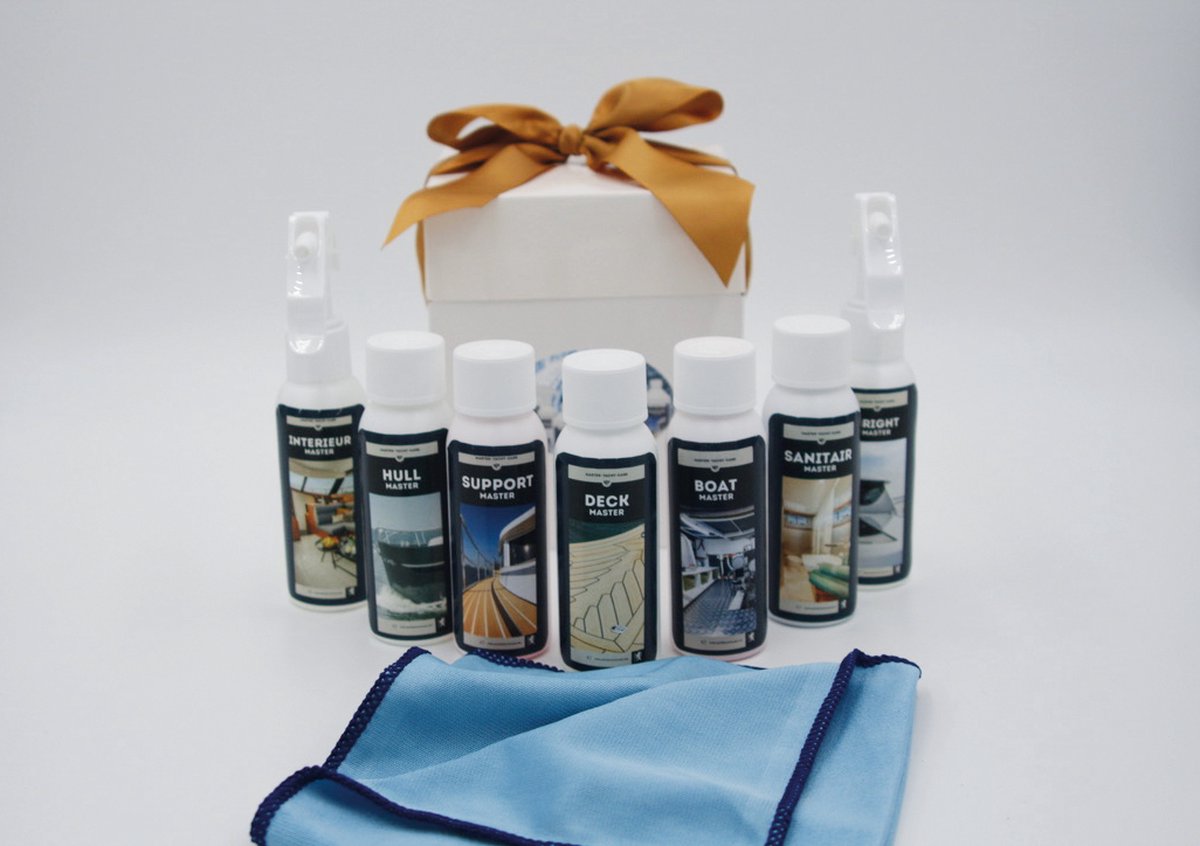Master Yacht Care- Gift Box - 100ml Fles - 7 producten MYC - Professionele Glasdoek