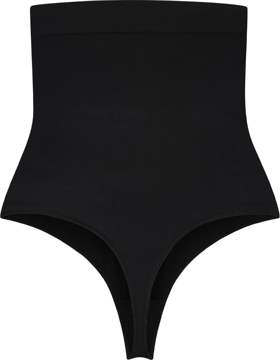 Bye Bra Soft Touch Seamless High Waist Thong, Black, XXL