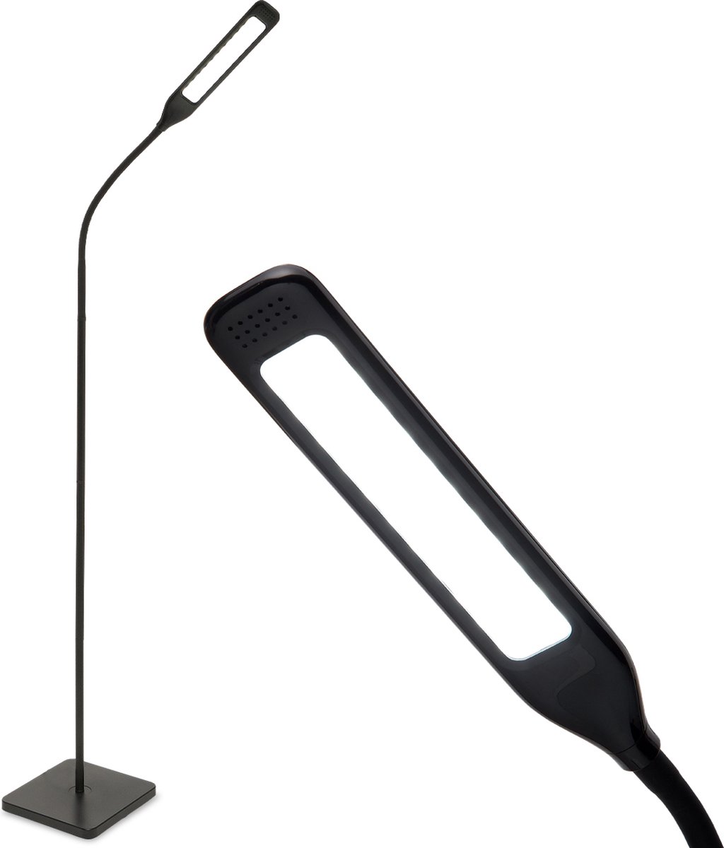Auronic Staande Lamp - LED Vloerlamp - Geschikt voor Woonkamer - Dimbaar -  Zwart | bol.com