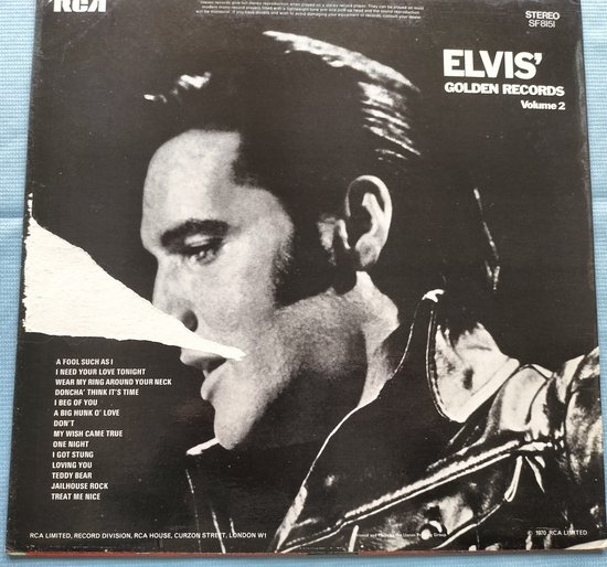 Elvis Presley Golden Records Vol.2 UK盤LP Elvis Presley – Elvis' Golden Records Volume 2 – Vinyl (LP