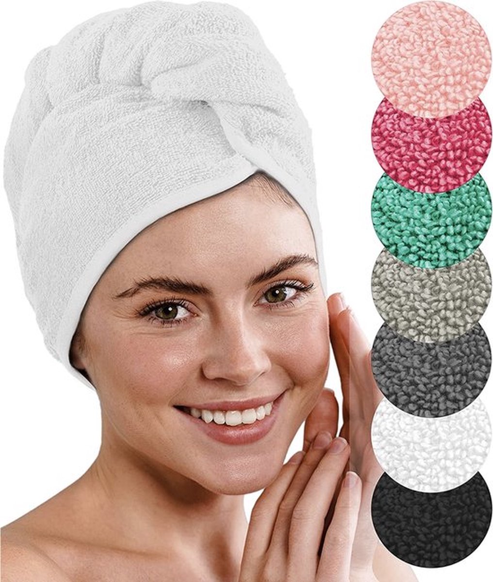 Borvat® | Haarhandoek | Wit | Hair Towel | Haarhanddoek Microvezel | Hoofdhanddoek | Snel Drogend