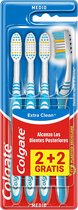 COLGATE - Extra Clean Medium Toothbrush - Promotes Good Health Bucco-Dental - Deep Cleans - Reaches Bottom Teeth - Pack of 4 Toothbrushes