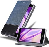 Cadorabo Hoesje voor Huawei Enjoy 7 PLUS in DONKERBLAUW ZWART - Beschermhoes met magnetische sluiting, standfunctie en kaartvakje Book Case Cover Etui