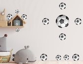 Voetbal decoratie sticker set van 13 ballen.