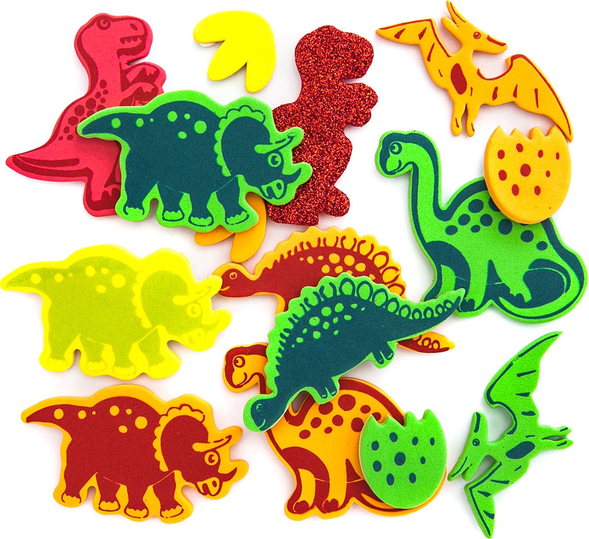 20 Foam Stickers Dinosaurussen | Knutselstickers Dino's | Knutselen Meisjes, Knutselen Jongens, Knutselen Kinderen | Dino Foamstickers | Kleuter Stickers | Kinderstickers | Dinosaurus Stickers voor Kinderen | Cadeautje Kleuter | Cadeautje Jongen