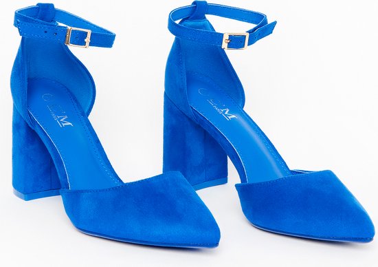 LOLALIZA Pumps met riempje - Blauw - Maat C39 | bol.com