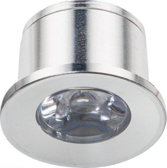LED Veranda Spot Verlichting - Velvalux - 1W - Natuurlijk Wit 4000K - Inbouw - Dimbaar - Rond - Mat Zilver - Aluminium - Ø31mm