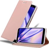 Cadorabo Hoesje geschikt voor Samsung Galaxy A6 PLUS 2018 in CLASSY ROSE GOUD - Beschermhoes met magnetische sluiting, standfunctie en kaartvakje Book Case Cover Etui