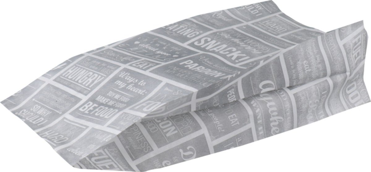 Zak - Snackzak - Ersatzpapier - 16/ 5x37cm - Pubchalk - wit/grijs - 5 kg