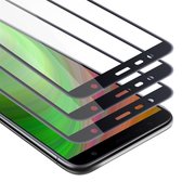 Cadorabo 3x Screenprotector geschikt voor Samsung Galaxy J6 PLUS Volledig scherm pantserfolie Beschermfolie in TRANSPARANT met ZWART - Getemperd (Tempered) Display beschermend glas in 9H hardheid met 3D Touch