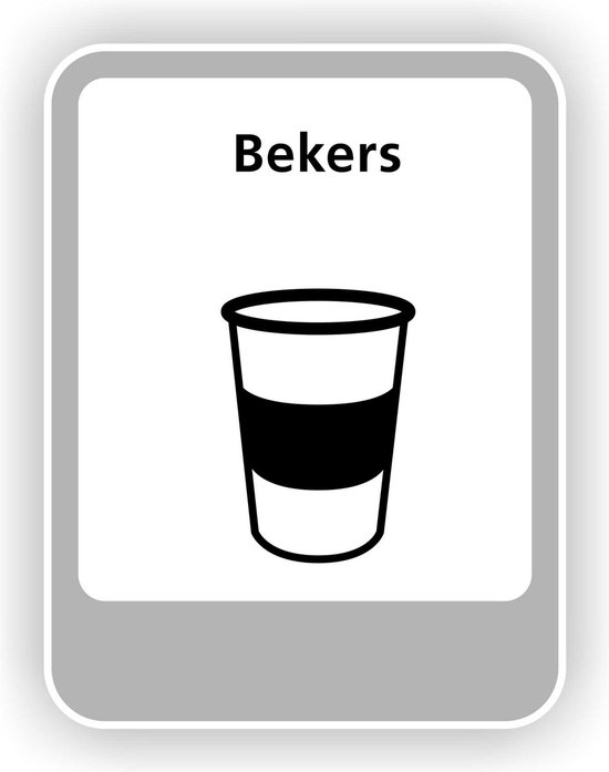 Jerma - Plastic Bekers - Recycling - Sticker - 20 x 26 cm - Vinyl - Weerbestendig - Zelfklevend