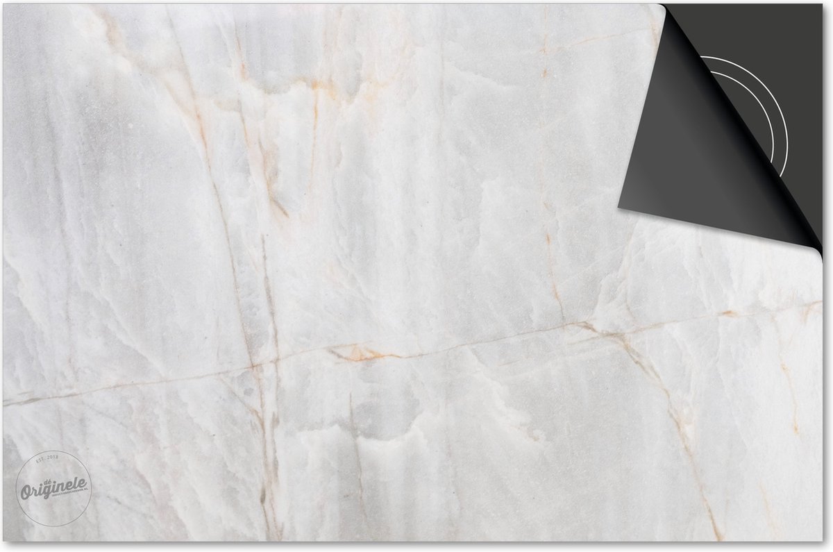 Inductie beschermer 59x52 - afdekplaat inductie mat - Dietrix Kookplaat beschermer - DELUXE - Marmer - Betonlook