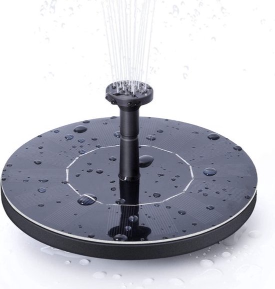 matches21 HOME & HOBBY Zonnefontein - 16 cm Drijvende Zonne-waterpomp met 5 Verwisselbare Opzetstukken - Fontein Waterelement voor Balkon, Minivijver of Vogelbad