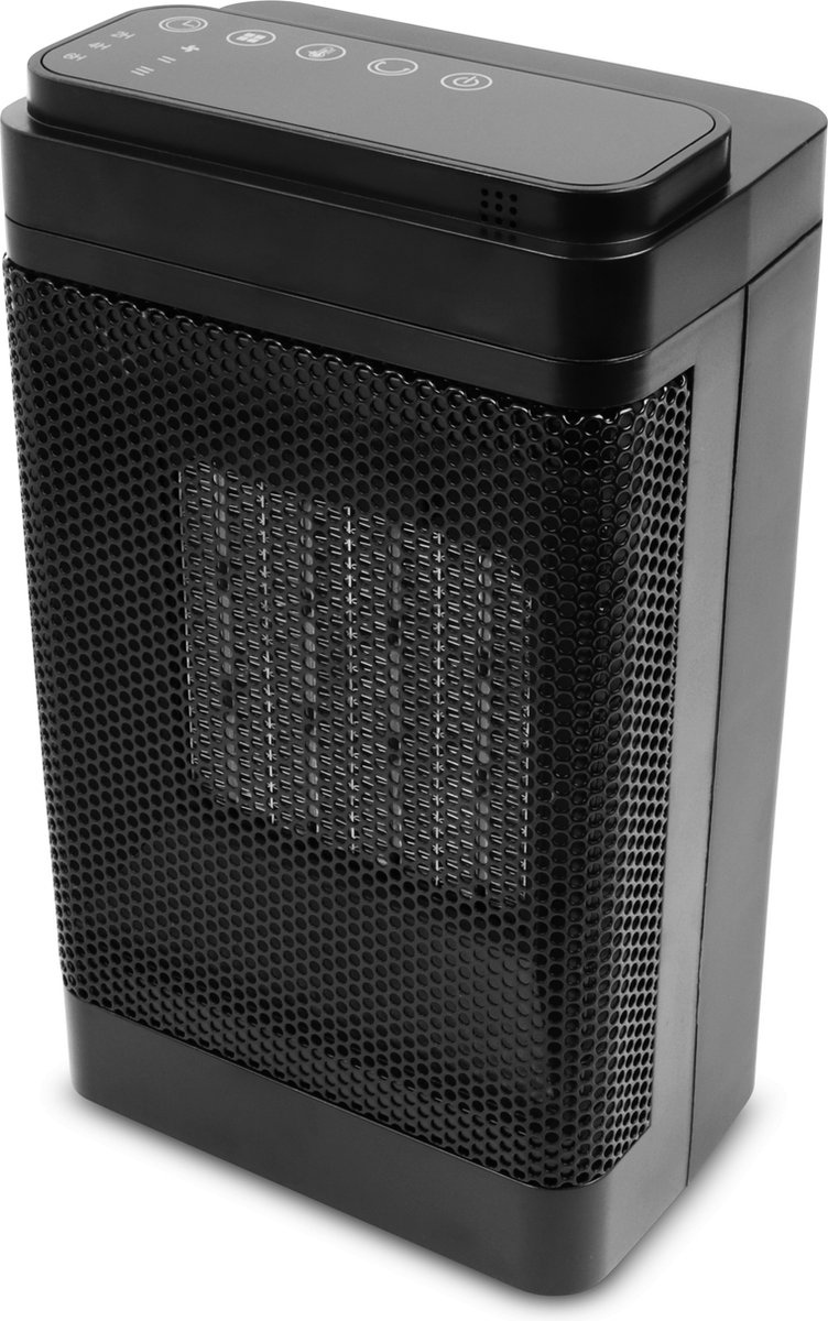 Stegger - Roterende ventilatorkachel - Elektrische kachel - 1500W - LED scherm - Aanpasbare temperatuur - Zwart