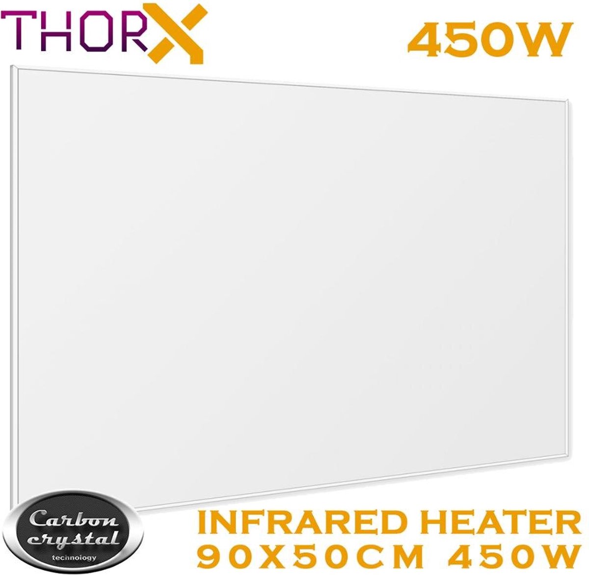 ThorX - 450 Watt infrarood verwarmingspaneel wandkachel 13 m2 - Alleen wandmontage of plafondmontage