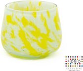 Design Vaas MONTREAL - Fidrio LIME OPAL - glas, mondgeblazen bloemenvaas - diameter 12 cm hoogte 12 cm