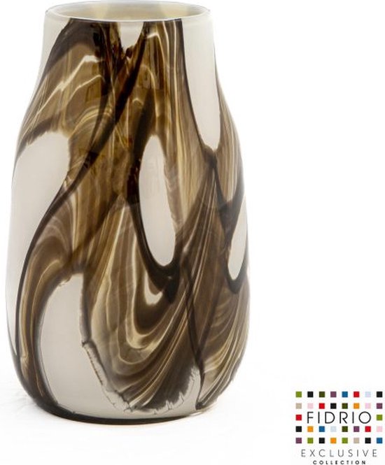Design Vaas Verona - Fidrio BRUNO - glas, mondgeblazen bloemenvaas - diameter 9 cm hoogte 25 cm