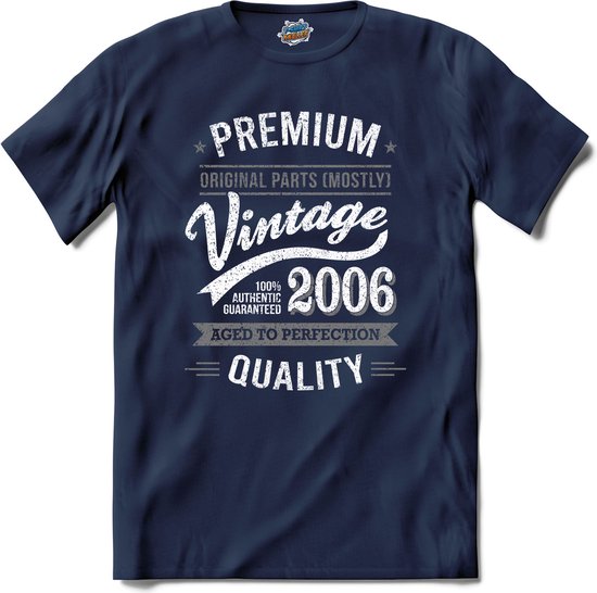 Vintage Legend Sinds 2006 - verjaardag en feest cadeau - Kado tip - T-Shirt - Unisex - Navy Blue - Maat M