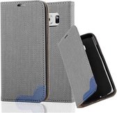 Cadorabo Hoesje geschikt voor Samsung Galaxy S6 EDGE in GRIJS BLAUW - Beschermhoes met standfunctie en kaartvak in bastlook Book Case Cover Etui