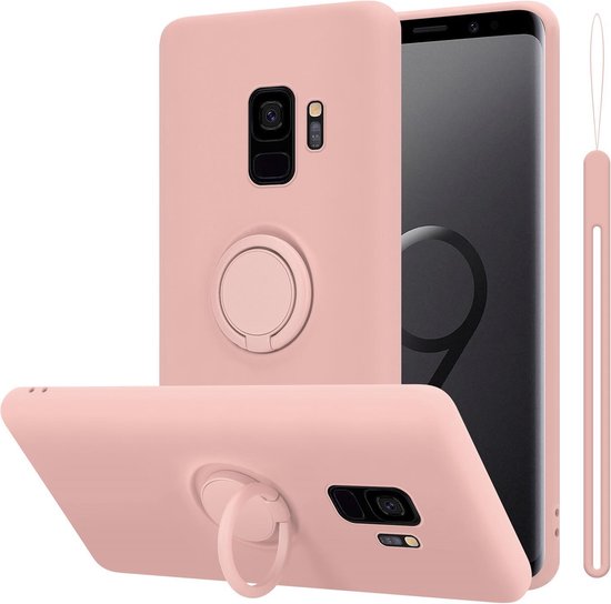 Coque Cadorabo pour Samsung Galaxy S9 en ROSE LIQUIDE - Coque de protection en silicone TPU souple avec anneau