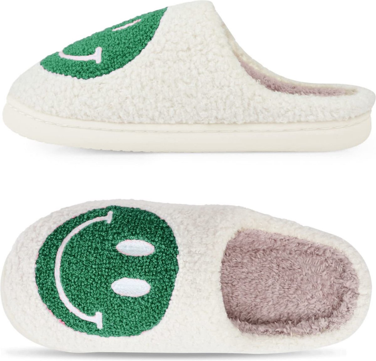 JAXY Smiley Slippers - Smiley Pantoffels - Pantoffels - Smiley Sloffen - Pantoffels Dames en Heren - Sloffen - Sloffen Dames en Heren - Maat 39-40 - Groen