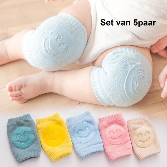 Kniebeschermers - Baby kniebeschermers - 5 kleuren - 5 paar - Babykniebeschermers - Kruipen - Leren kruipen - Baby veiligheid - Kniesokken