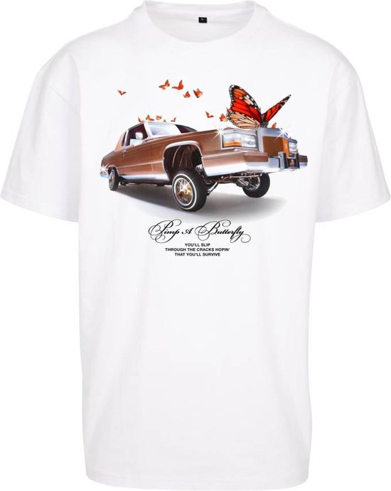 Mister Tee - Pimp A Butterfly Oversize Heren T-shirt - L - Wit