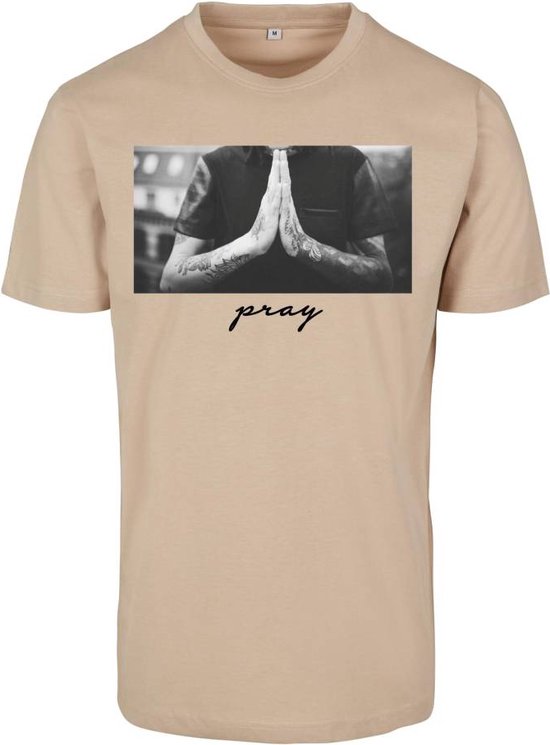 Mister Tee - Pray Heren T-shirt - M - Beige