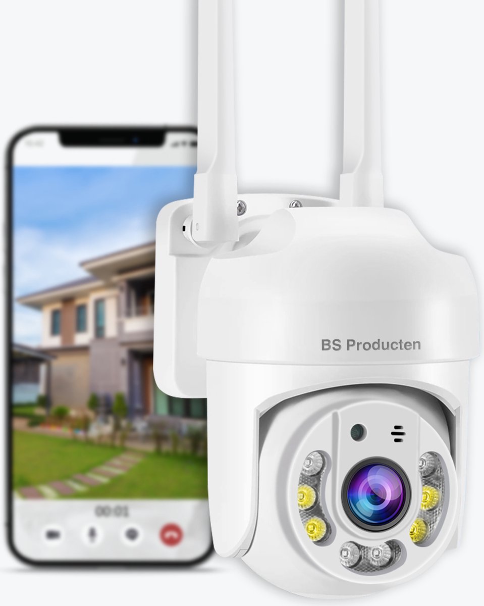 Beveiligingscamera voor buiten - compact formaat - Nachtzicht in kleur - 355° - Met app