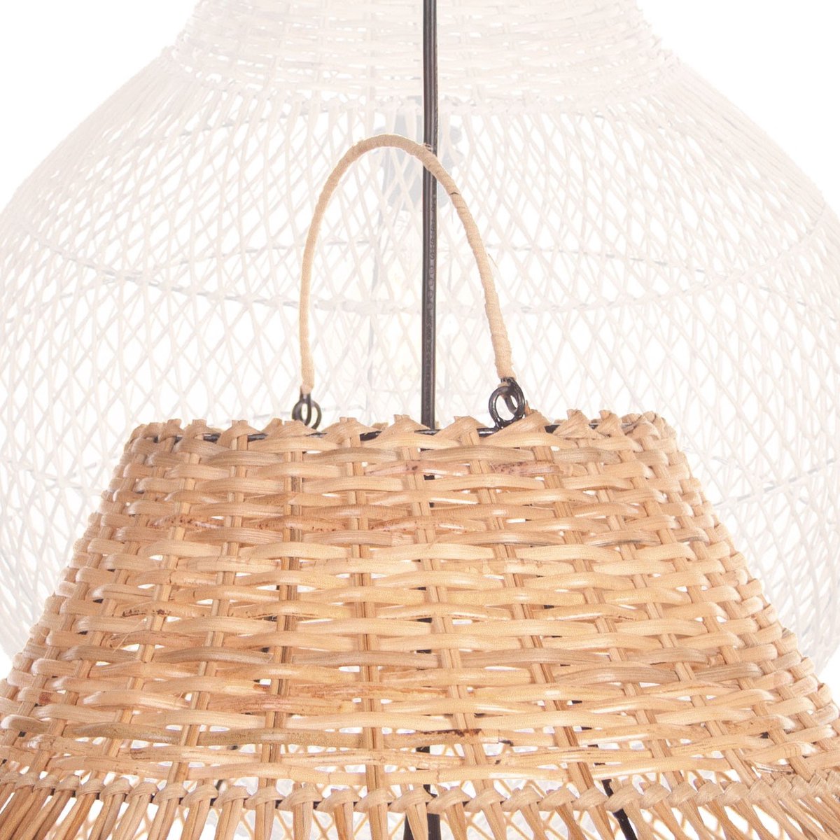 Bohemian rotan plafondlamp, 3-lichts - Raua