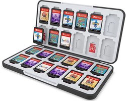 Casecentive - 24-in-1 Game Card Case geschikt voor Nintendo Switch - Premium beschermhoes - Nintendo SD kaart houder - Silicone slots - Nintendo Switch Accessoires - zwart