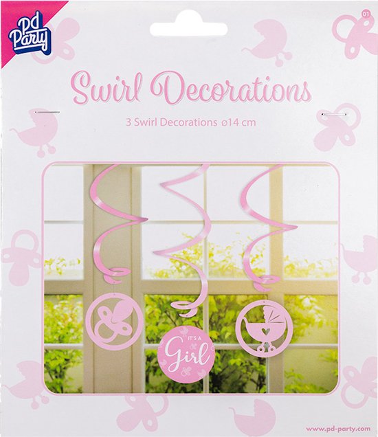 Swirl decorations - It's a girl ! van amscan — afbeelding 2