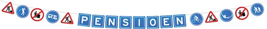 Letter Slinger Pensioen Blauw Wit 5 Meter Letters 20 X 20 Cm Bol