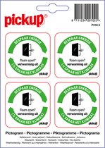 Pickup sticker Bespaar Energie spaar het klimaat: Raam open, Verwarming uit - 5x5 cm 4 stuks