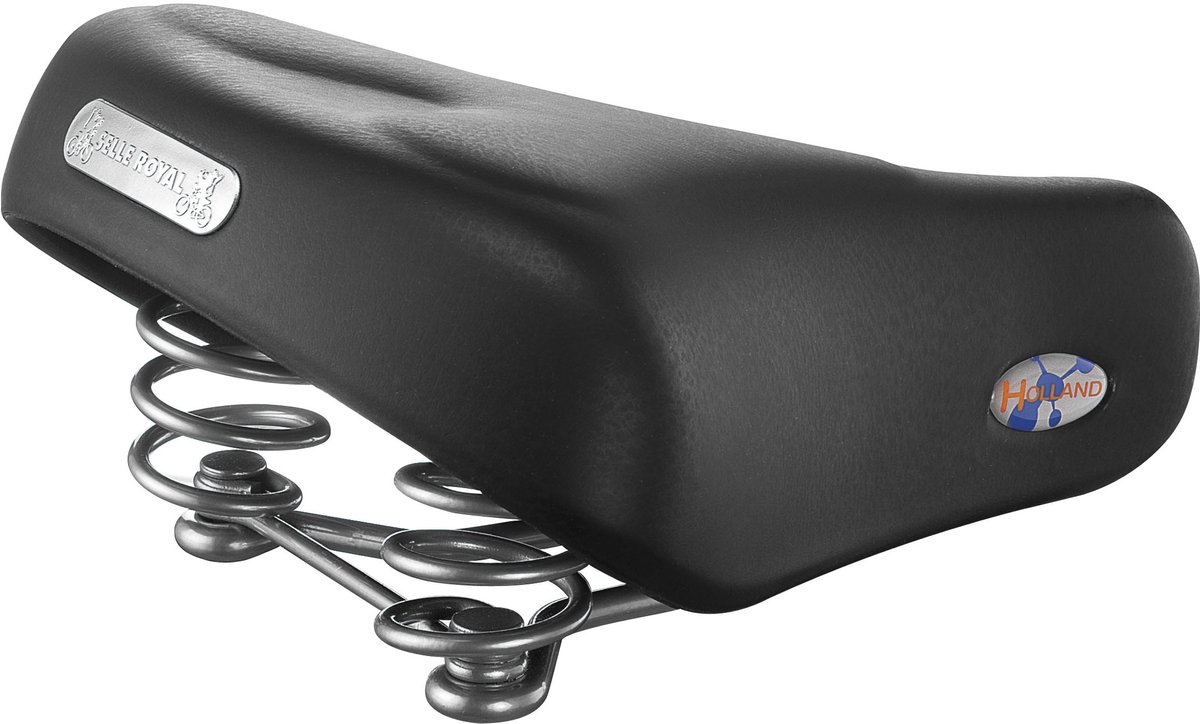 Selle Royal Zadel met retro design en gelvulling - 247x219 mm - Zwart