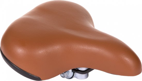 Foto: Mirage comfortabel fietszadel groot zitvlak dikke vulling grote veren bruin