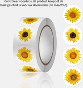 Rol met 500 Zonnebloem stickers - 2.5 cm diameter - Sunflower - Bloemen - Flowers - Decoratie - Versiering