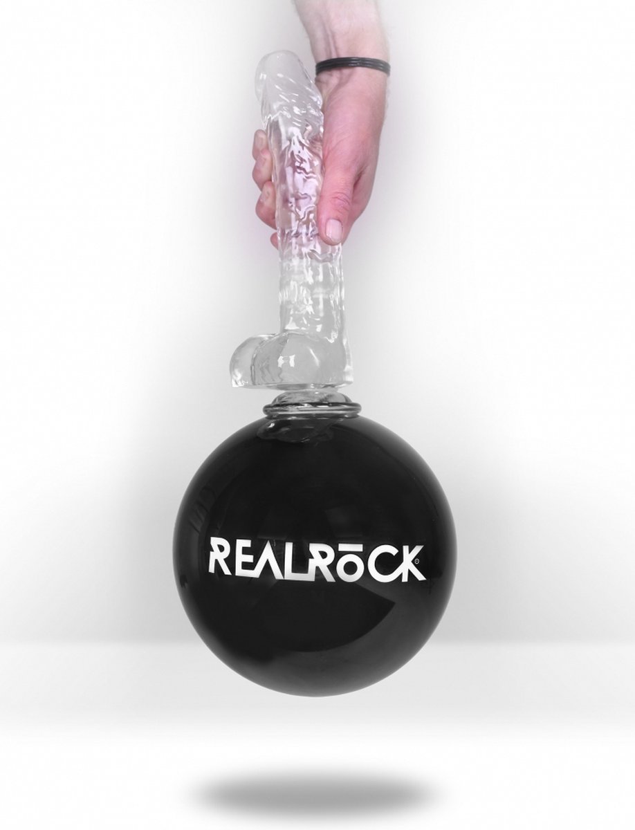 8" / 20 cm Realistic Dildo With Balls - Transparent